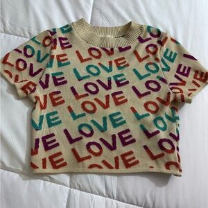 Colorful Love sweater crop top